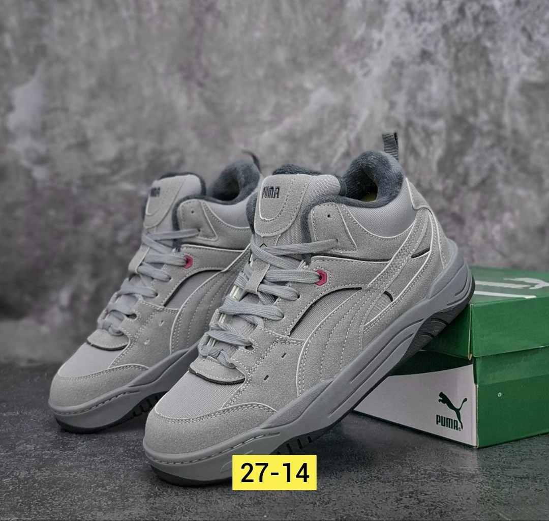 зимние кроссовки puma 180 high цвет серый,puma 180 high winter серые замша мужские,зимние кроссовки puma 180 high,кроссовки puma,кроссовки зимние puma 180 high серые
