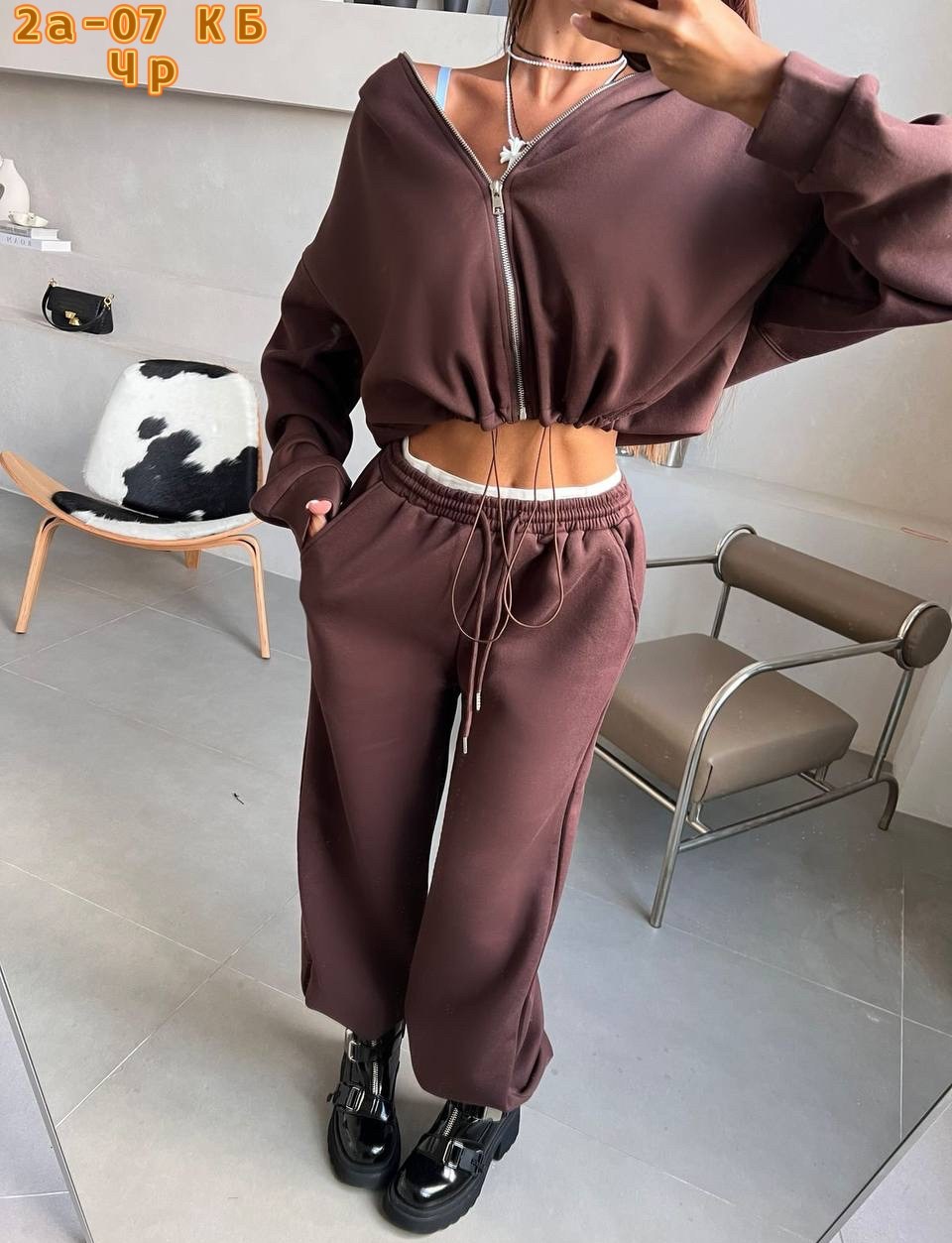 костюм спортивный на молнии с кулиской konst&kris 255151756,спортивный костюм женский,костюм спортивный,костюм спортивный на молнии с кулиской konst&kris цвет графит серый,женский костюм