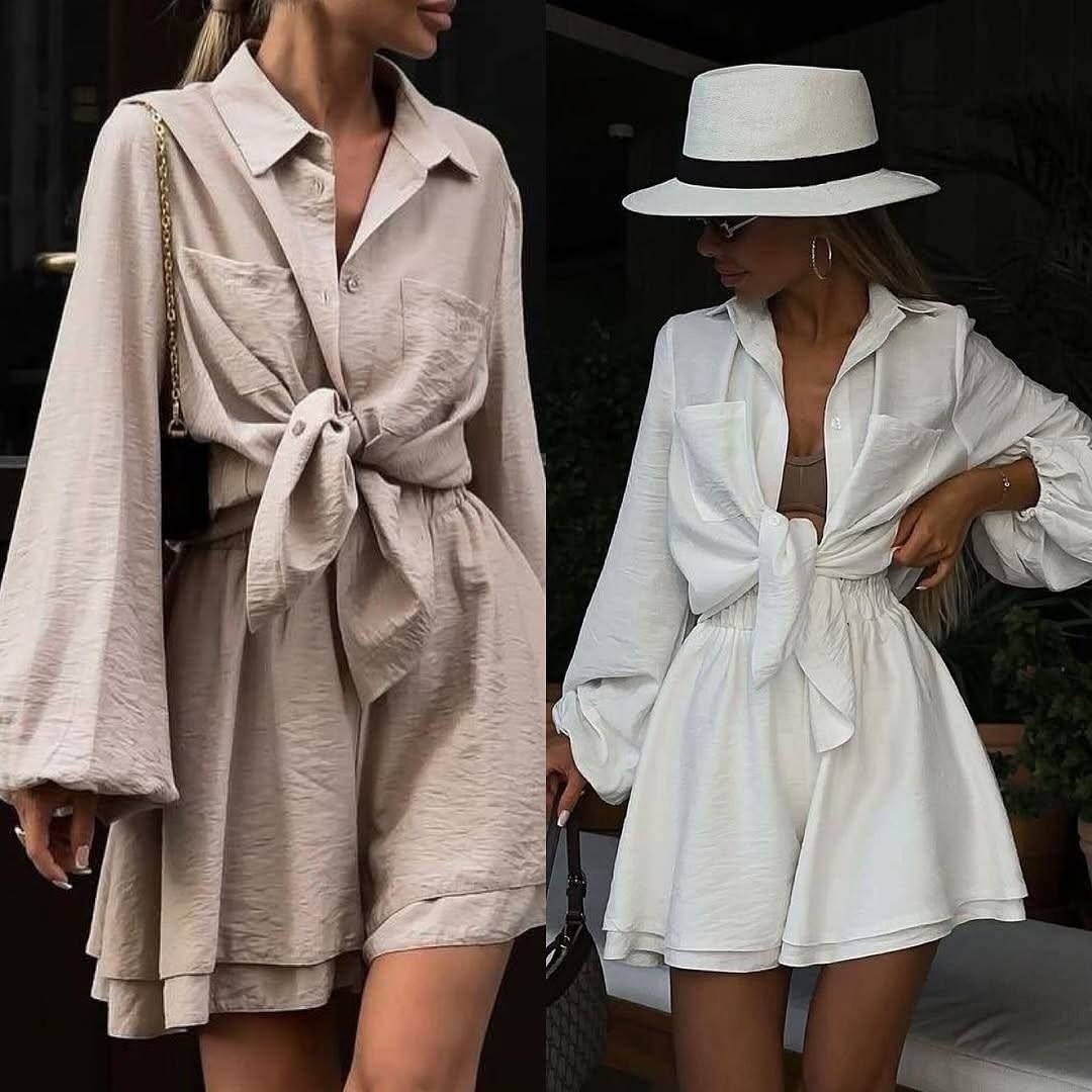 костюм женский летний рубашка и шорты,летний костюм с юбкой,женские костюмы,стильные костюмы,женской одежды