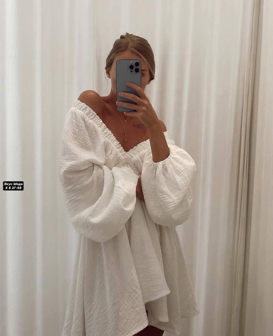 платье из муслина с резинкой,женское платье из муслина,женское платье оверсайз,платье из муслина