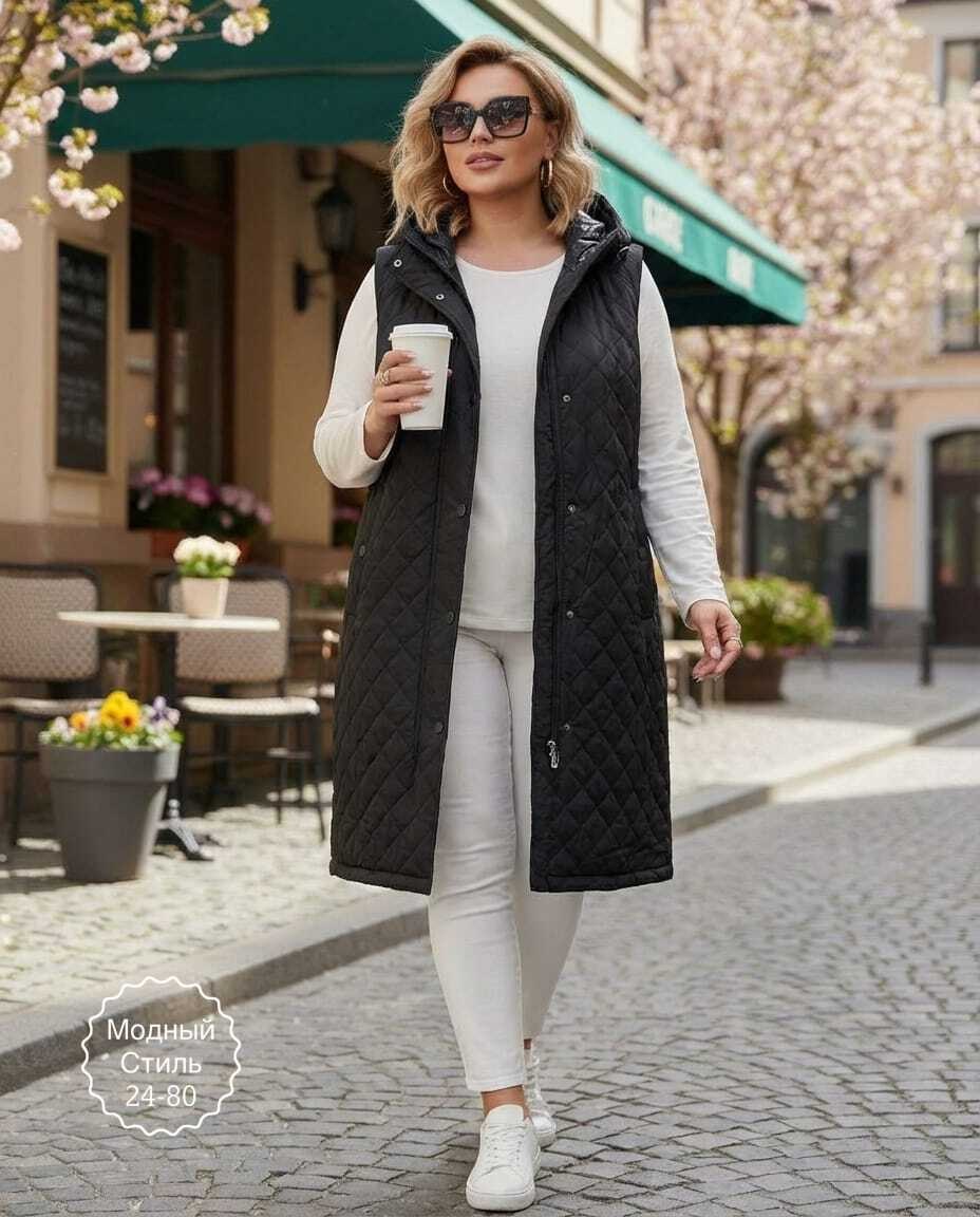 женская жилетка больших размеров,женская жилетка,жилет удлиненный,жилет женский,жилет на синтепоне