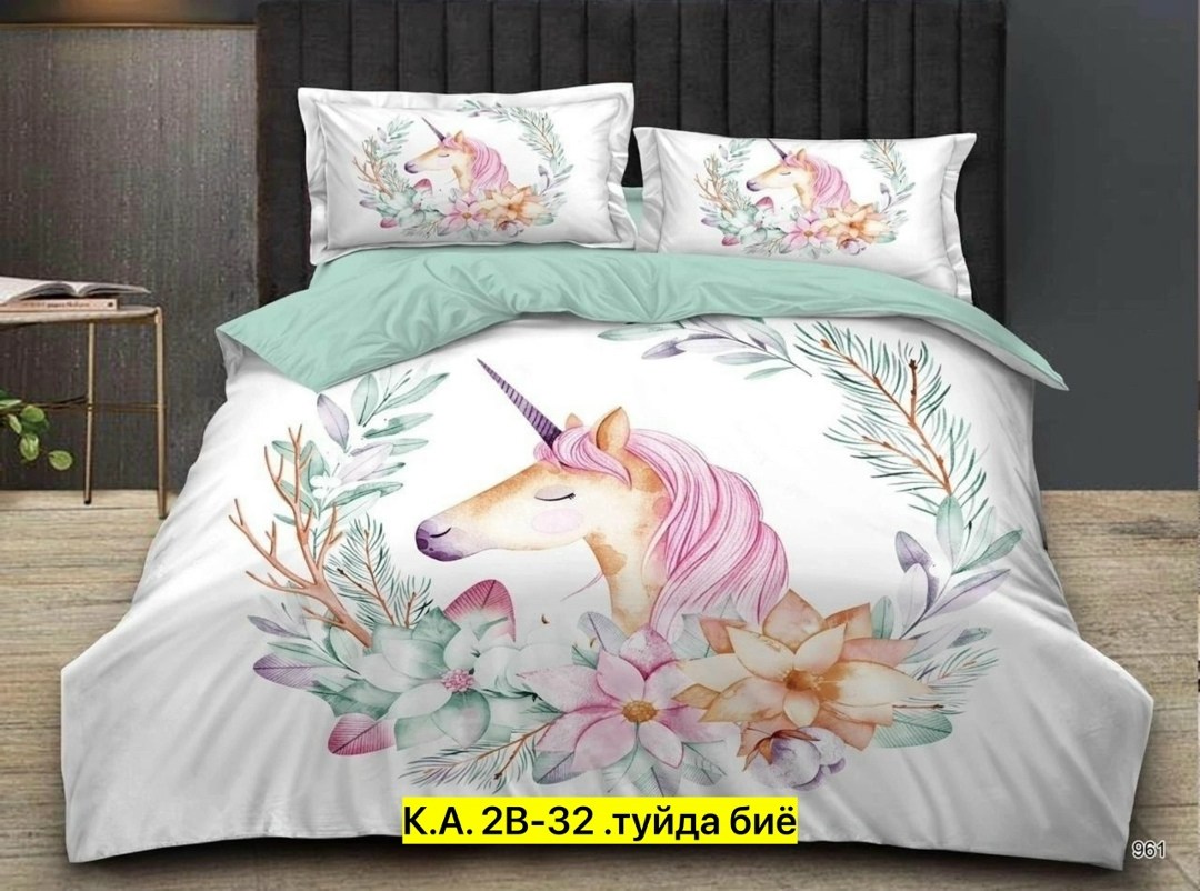 комплект постельного белья,постельное белье с единорогом,детский комплект постельного белья,детское постельное белье с единорогами,постельного белья