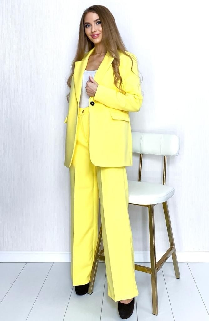 брючный костюм dilana vip 2056 желтый,лимонный костюм женский брючный,желтый брючный костюм женский,яркий брючный костюм женский,желтый брючный костюм