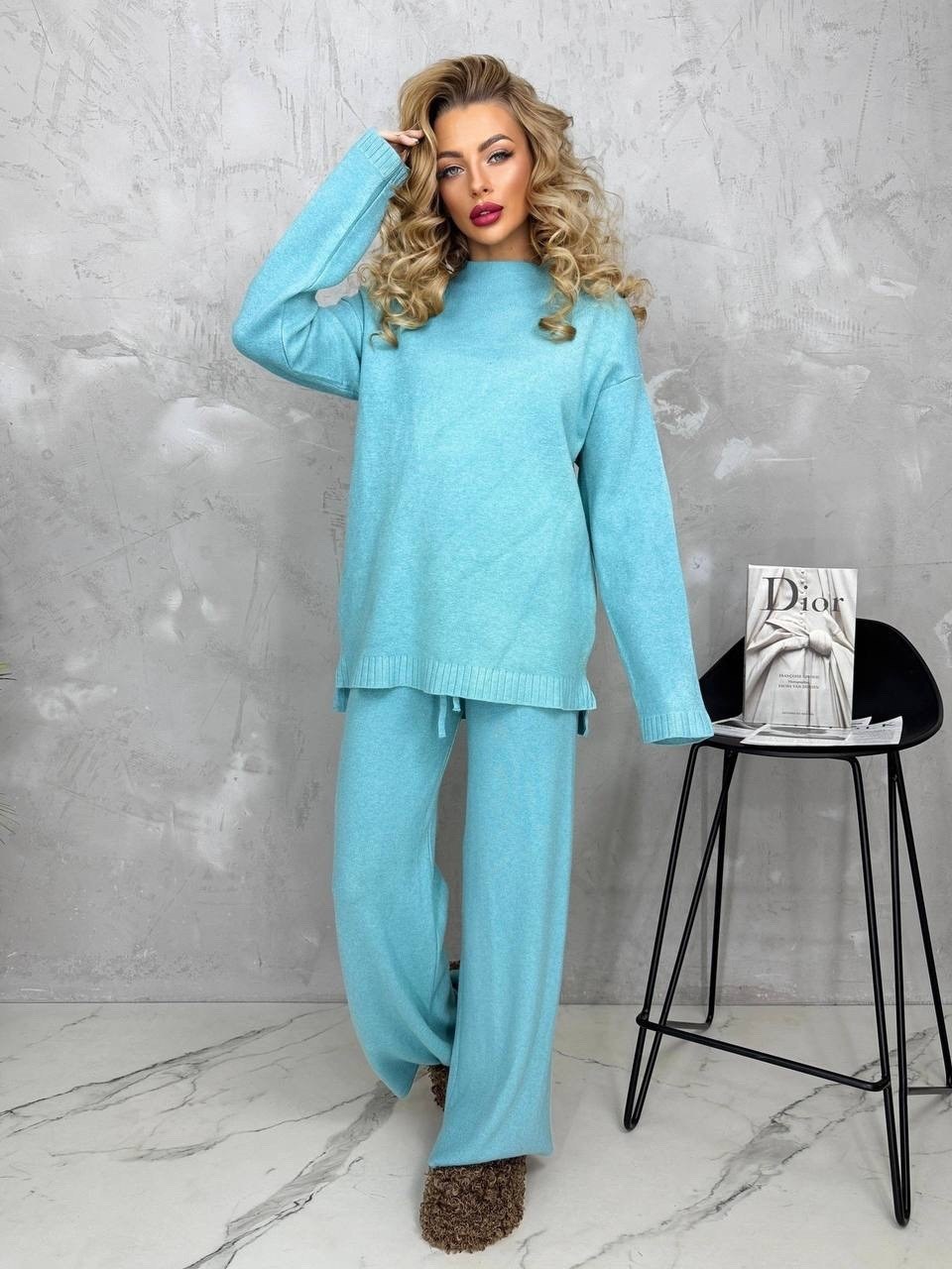 вязаный костюм с брюками палаццо,трикотажные костюмы,костюм с брюками,вязаные костюмы,женский трикотажный костюм