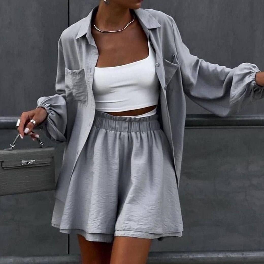 костюм женский летний рубашка и шорты,летний костюм с юбкой,женские костюмы,стильные костюмы,женской одежды