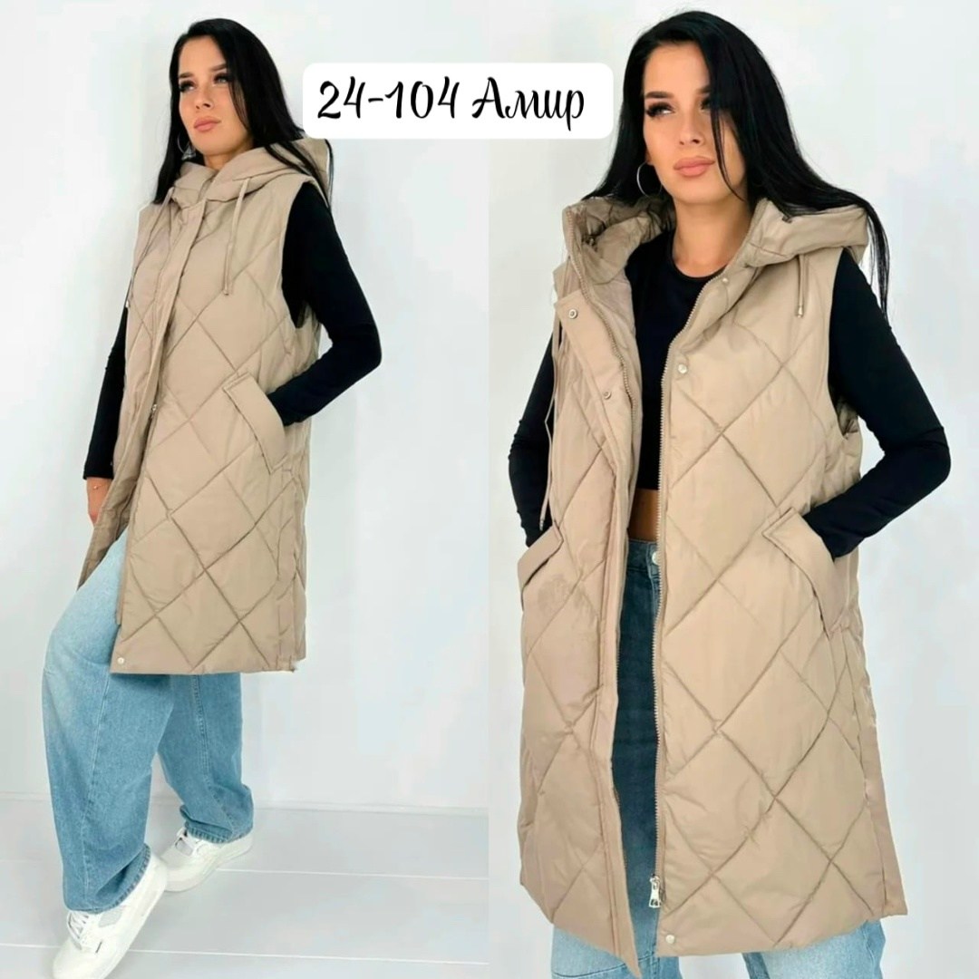 жилетка удлиненная,жилет удлиненный женский,жилетка с капюшоном,жилетка женская,жилетка плащевка