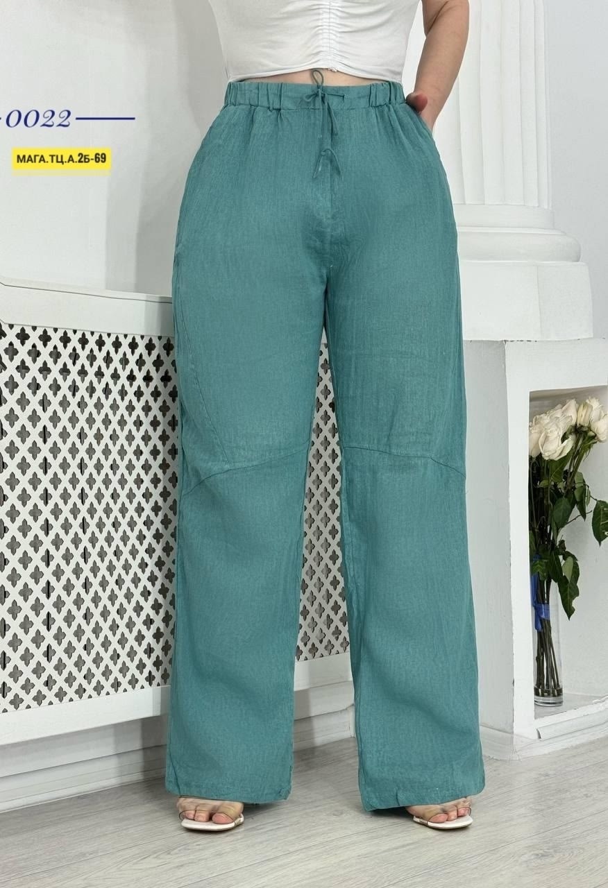 брюки широкие,брюки палаццо женские на резинке из льна,брюки льняные палаццо,летние брюки,брюки лен италия