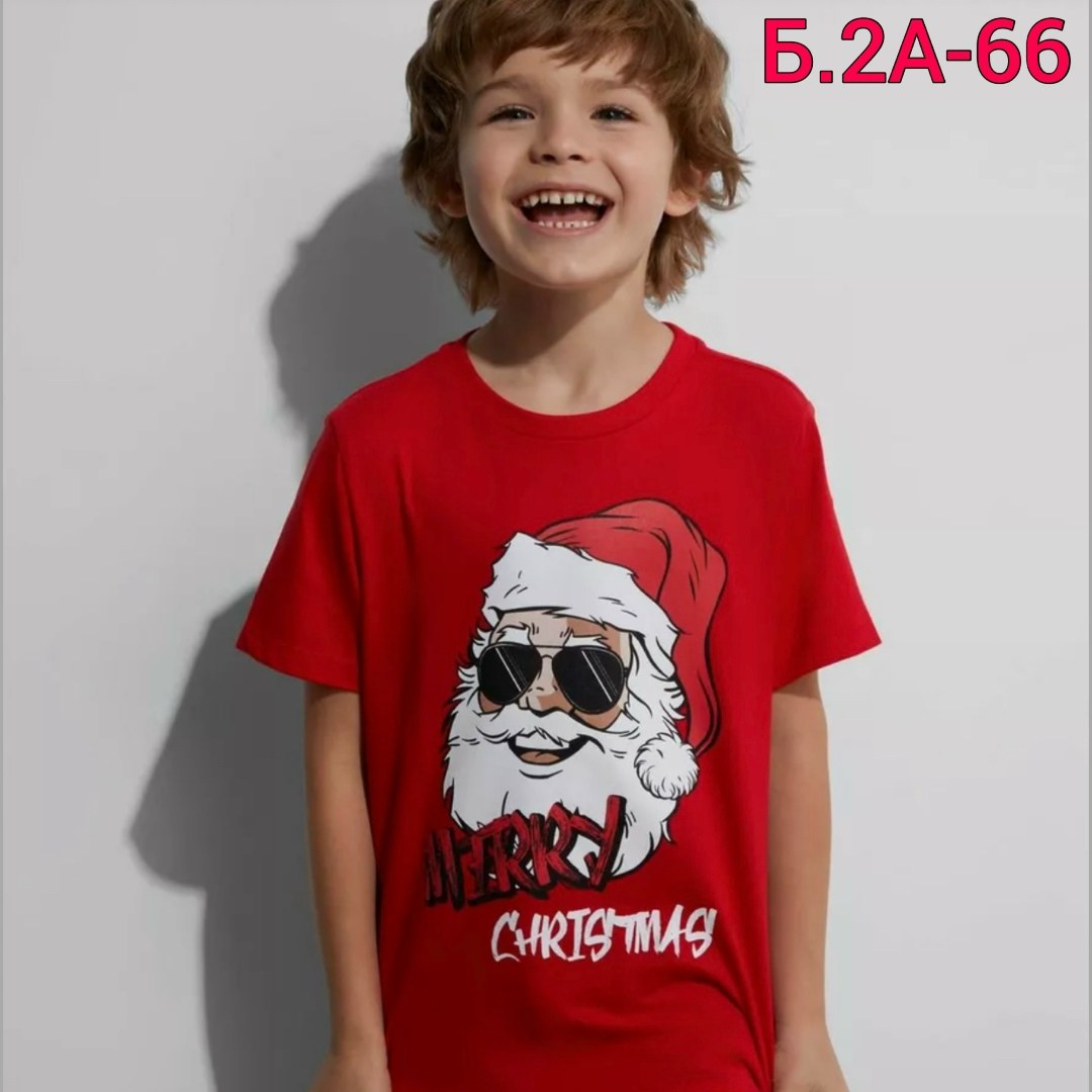 футболка детская однотонная,футболки детские,футболка детская violeta новогодняя-1 красный,футболка детская violeta новогодняя-1 красный 152,футболка детская kaftan "merry christmas" размер 30 (98-104