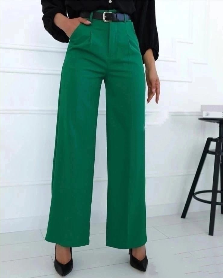 брюки широкие женские зеленый,женские зеленые широкие брюки с высокой талией,брюки палаццо,зеленые брюки палаццо,брюки палаццо zoyagrace размер 42 зеленый