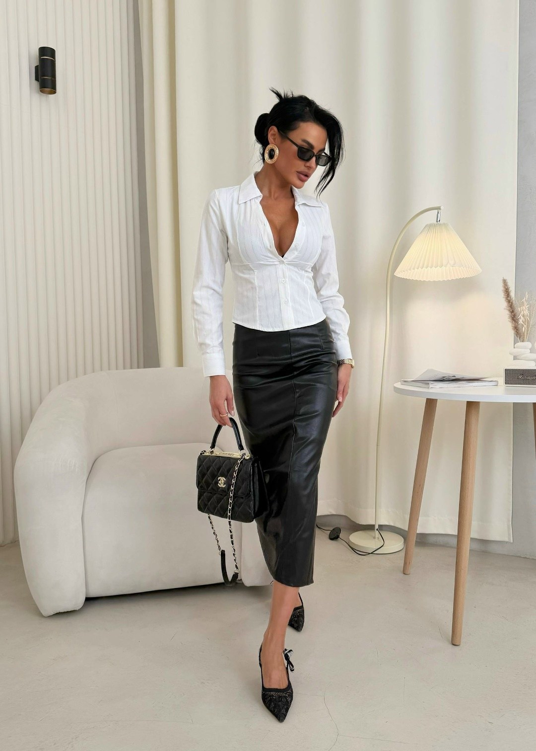 кожаная юбка,кожаная юбка карандаш,юбка кожаная миди с разрезом,женская кожаная юбка,юбка из экокожи