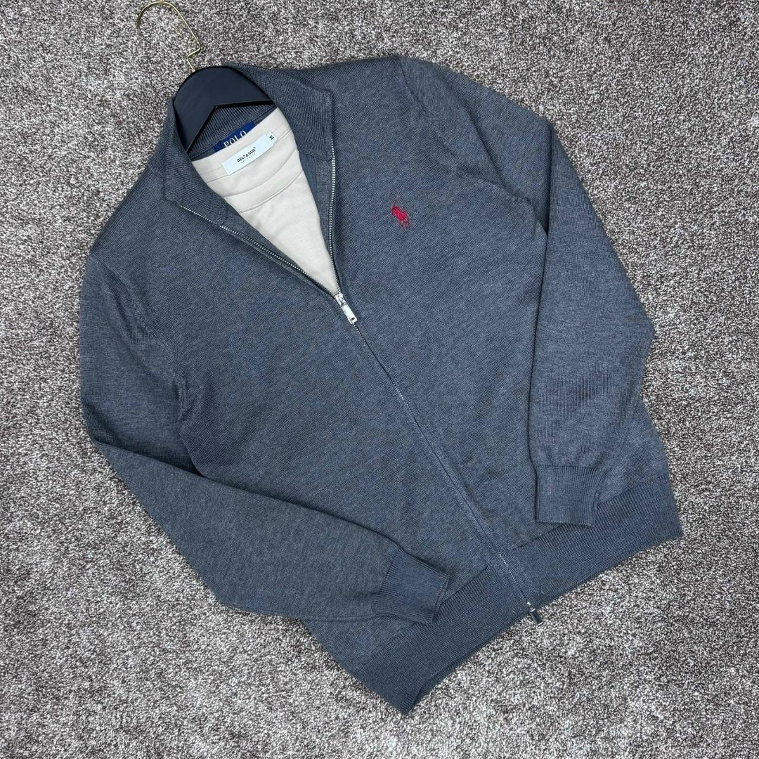 джемпер polo ralph lauren,polo ralph lauren кофта,кардиган polo ralph lauren,polo ralph lauren вязаный кардиган-свитер на молнии,серый мужской кардиган polo ralph lauren