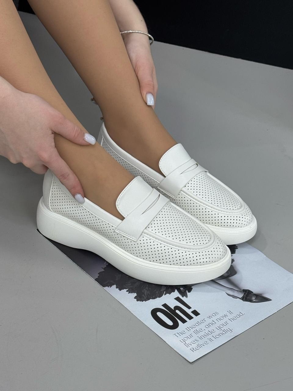 лоферы с перфорацией,,женские мокасины,лоферы женские,лоферы белые