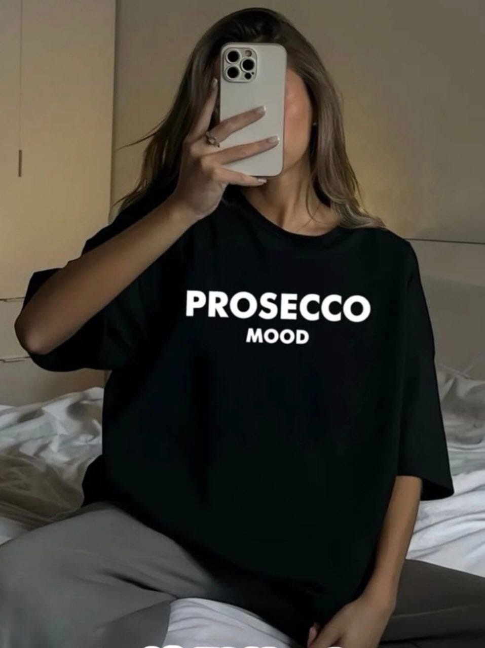футболка с надписью prosecco mood,футболка prosecco,футболка женская,футболки базовая,футболки оверсайз