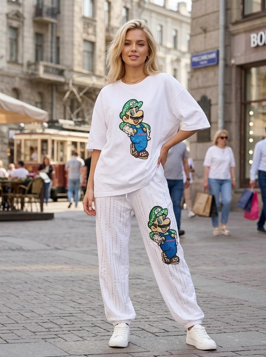 стильные костюмы,костюм с принтом,спортивный костюм женский,костюмчик,костюм белый