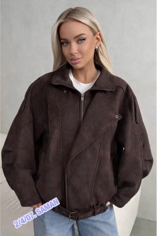 косуха коричневая оверсайз винтажная кожаная куртка aftfbasic,косуха коричневая оверсайз винтажная кожаная куртка aftfbasic 206679483,кожаная куртка,женская куртка,куртка замшевая