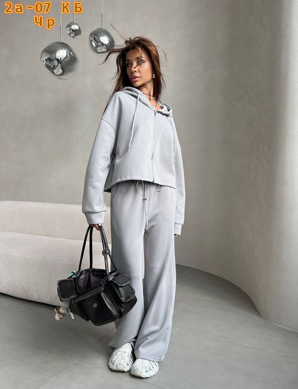 костюм спортивный на молнии с кулиской konst&kris 255151756,спортивный костюм женский,костюм спортивный,костюм спортивный на молнии с кулиской konst&kris цвет графит серый,женский костюм