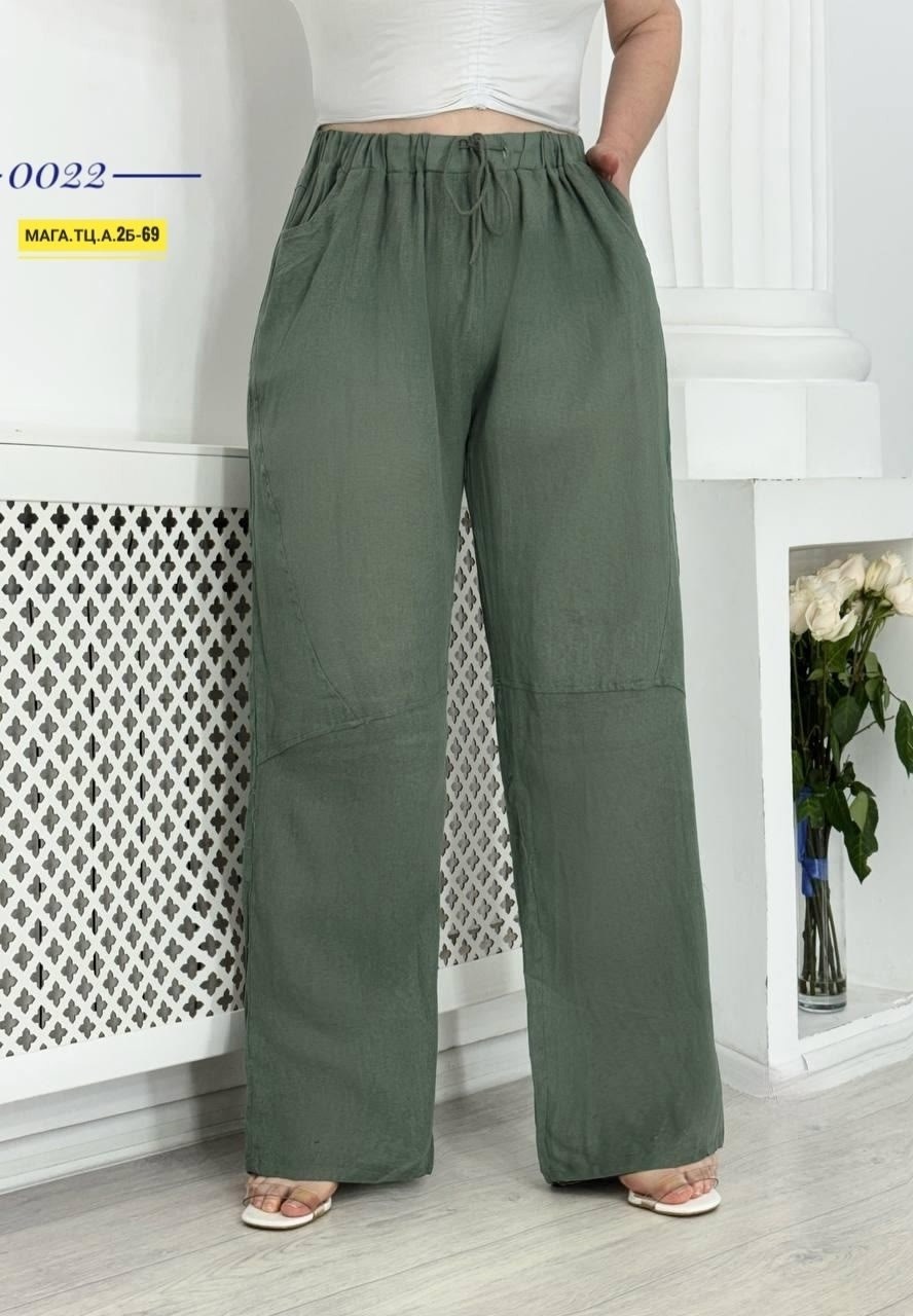 брюки широкие,брюки палаццо женские на резинке из льна,брюки льняные палаццо,летние брюки,брюки лен италия