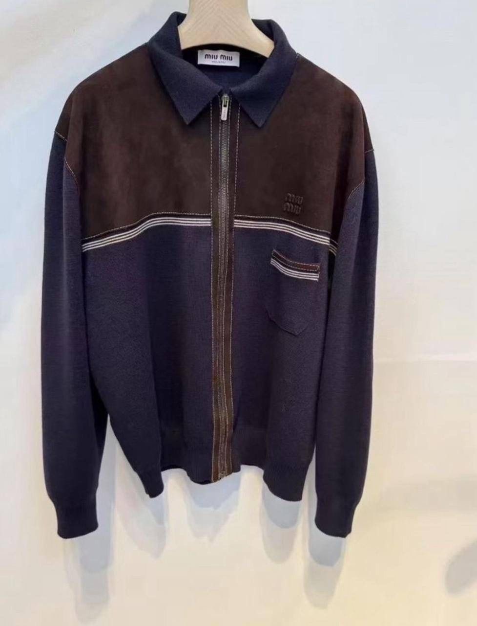 кардиган miu miu,кардиган miu,шерстяной кардиган miu miu,синий кардиган,куртка бомбер