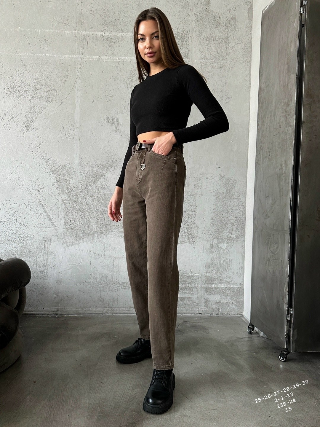 женские джинсы,модные джинсы,женские джинсы бананы,джинсы женский vallik коричневый широкие,коричневые джинсы