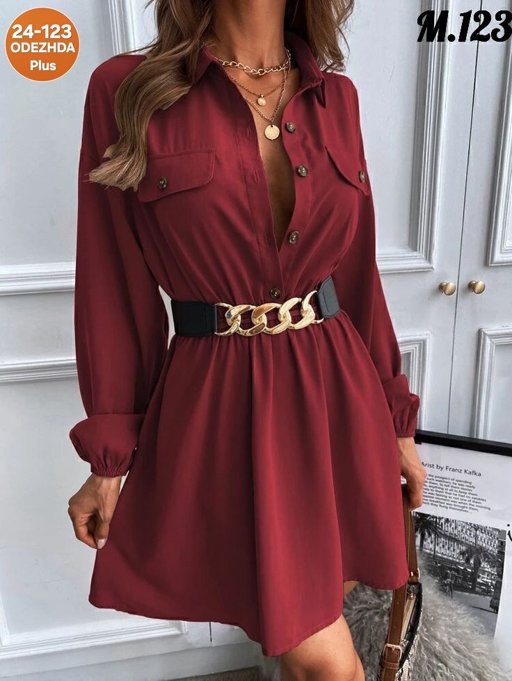 shein essnce платье-рубашка с рукавами-фонариками,женское платье,платье с ремешком,платье-рубашка,платье рубашка женское