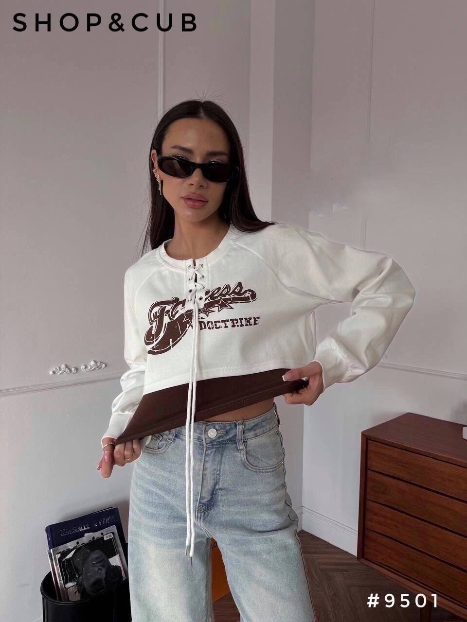 свитшот женская,свитшот оверсайз на молнии с замком поло namson,женская кофта,короткий свитшот,укороченная кофта