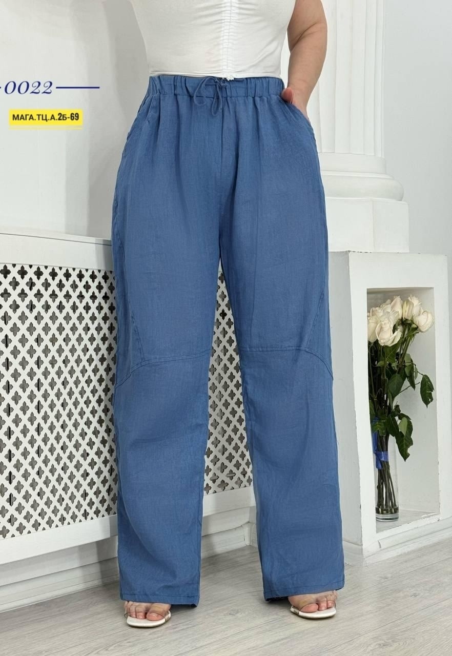 брюки широкие,брюки палаццо женские на резинке из льна,брюки льняные палаццо,летние брюки,брюки лен италия