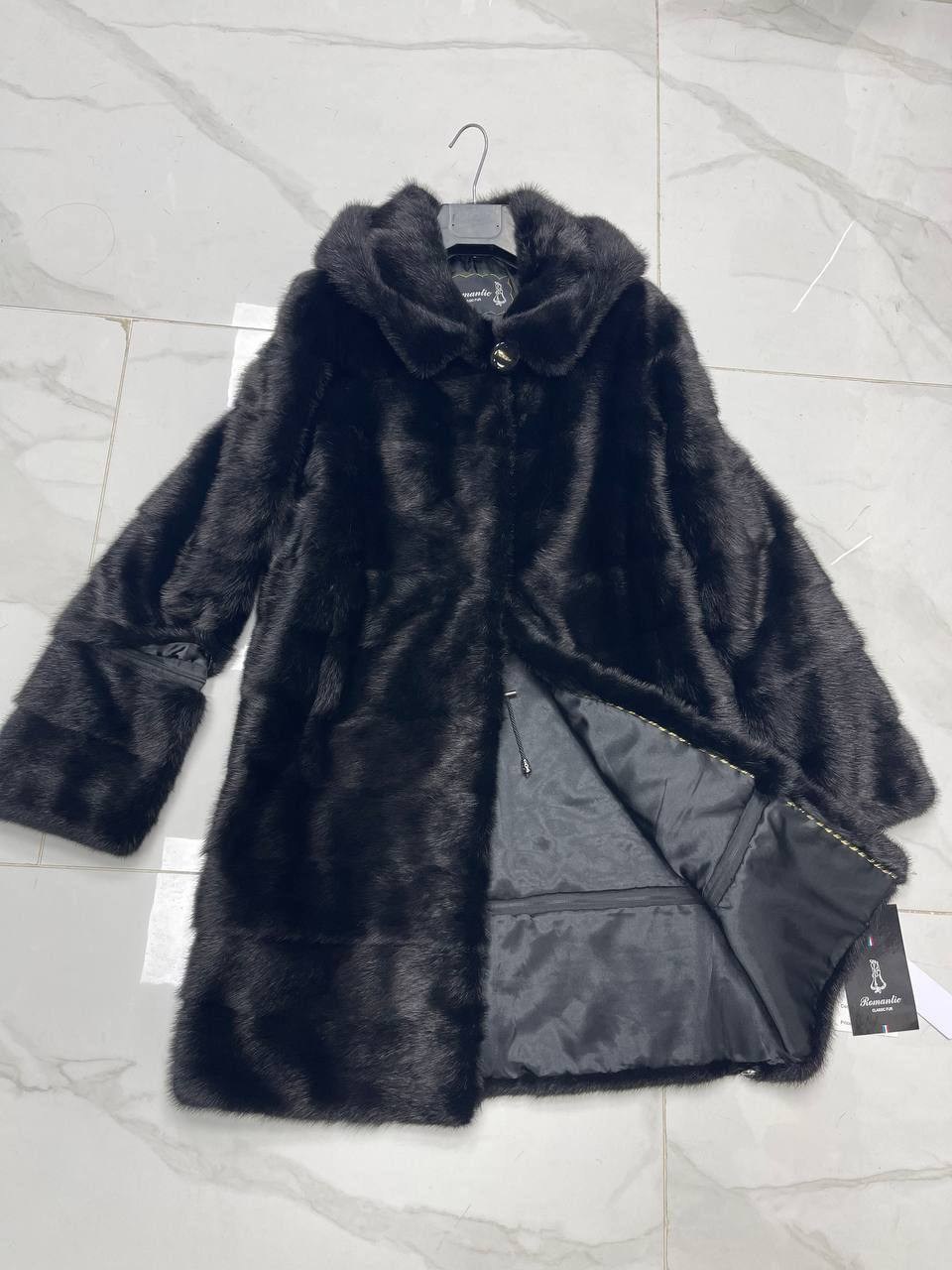 шуба норковая поперечка с капюшоном черный бриллиант,шуба норковая,шуба норка,норковая шуба с капюшоном,шуба норковая поперечка чёрная с капюшоном 54-56