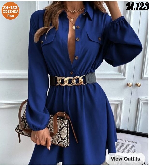 shein essnce платье-рубашка с рукавами-фонариками,женское платье,платье с ремешком,платье-рубашка,платье рубашка женское