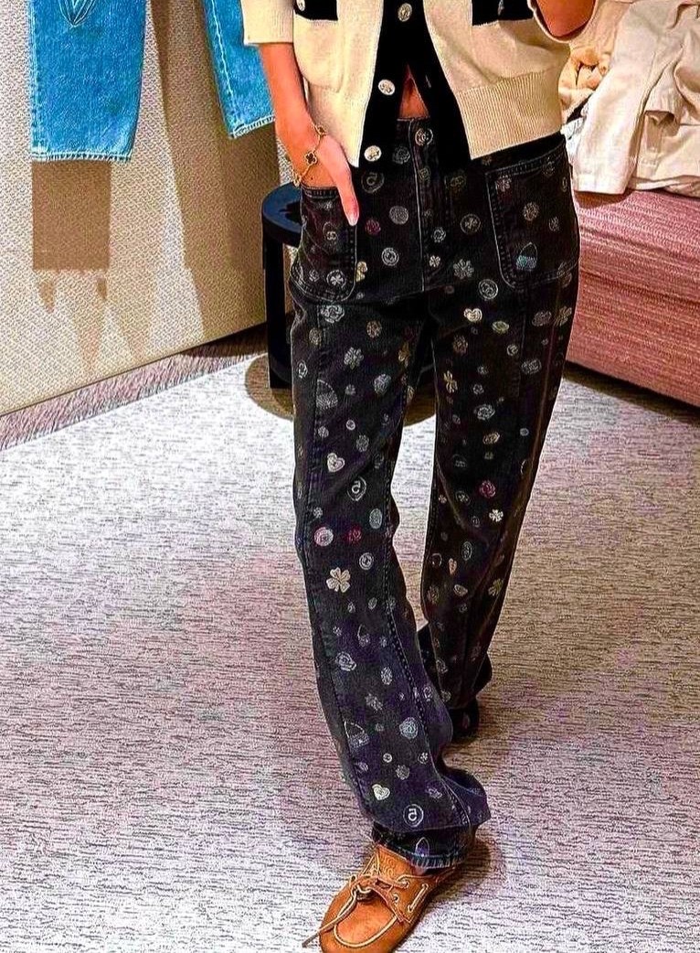 брюки с принтом,брюки женские,широкие брюки,свободные брюки,одежда брюки