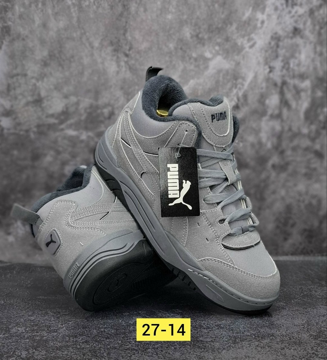 зимние кроссовки puma 180 high цвет серый,puma 180 high winter серые замша мужские,зимние кроссовки puma 180 high,кроссовки puma,кроссовки зимние puma 180 high серые