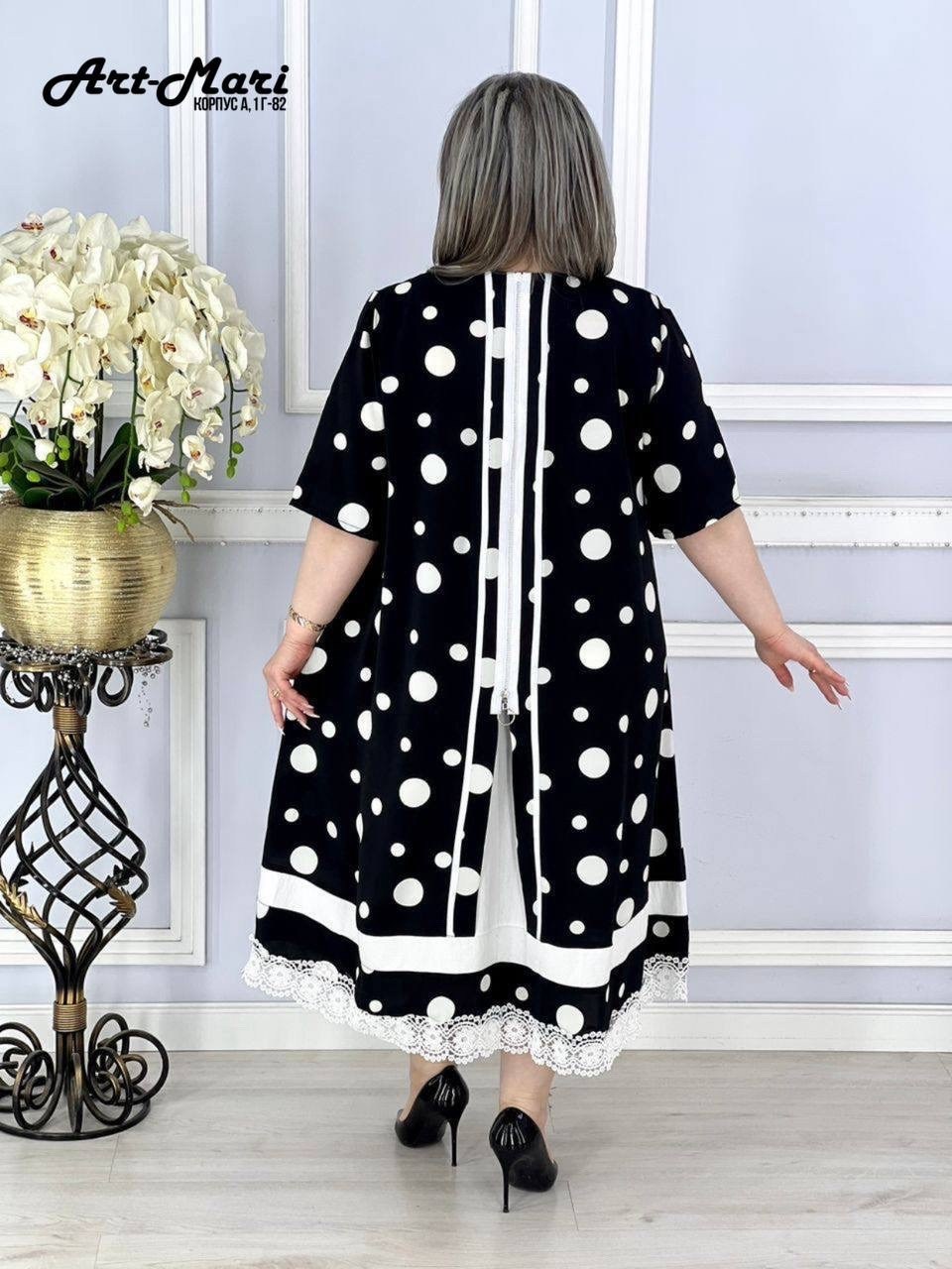 платье "ассоль",платье женские,платье женское в горошек креп шифон 58-64,платье,женское платье в горошек