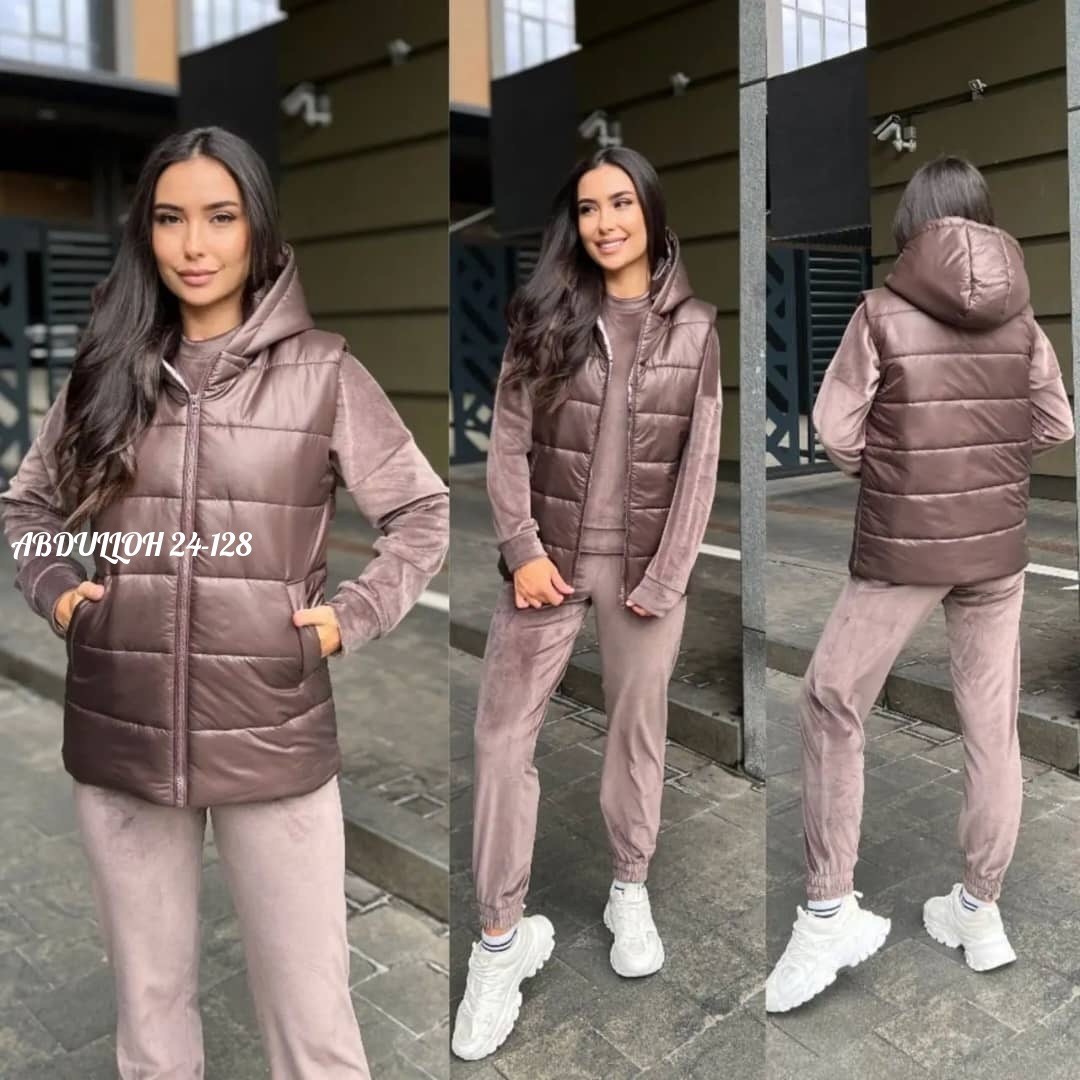 костюм женский тройка,спортивный костюм женский тройка,костюм тройка с жилетом на синтепоне,спортивный костюм тройка с жилеткой женский,женский костюм на флисе