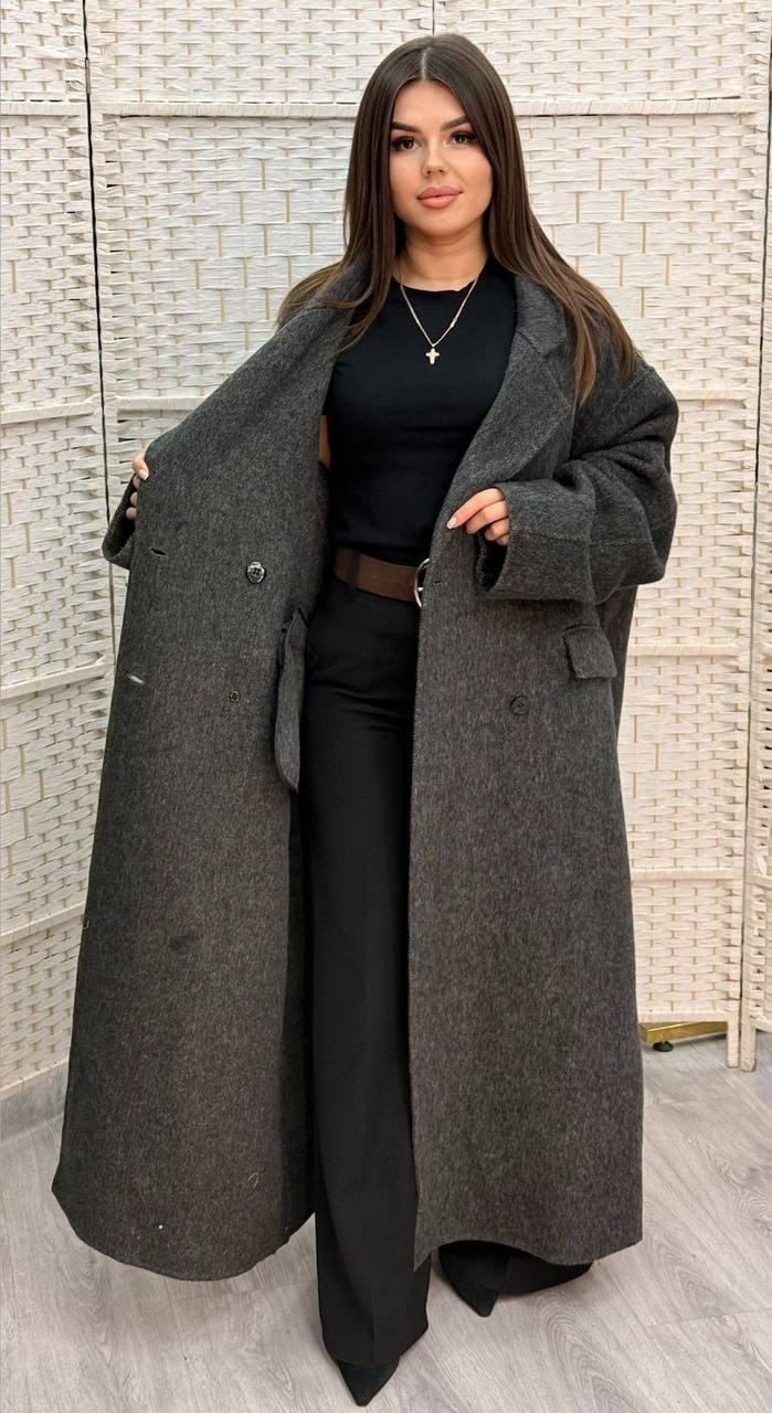 оверсайз пальто,пальто оверсайз женское,шерстяное пальто,серое пальто,пальто