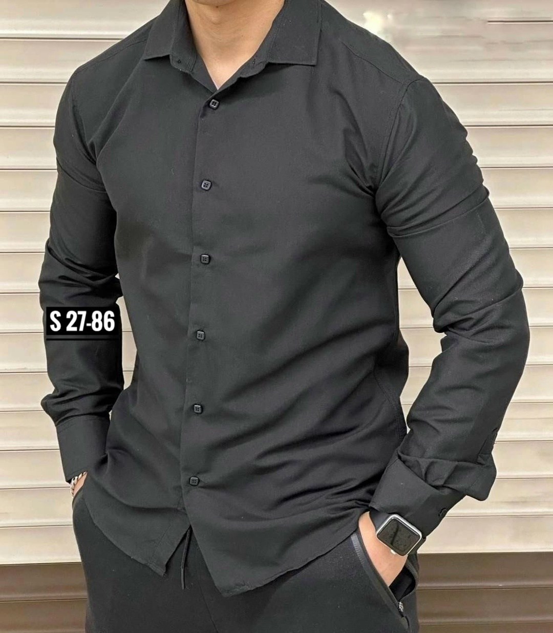 рубашка с длинным рукавом классическая romanduc цвет черный,рубашка с длинным рукавом классическая,рубашка мужская классическая с карманом,рубашка с длинным рукавом классическая romanduc,рубашка для м