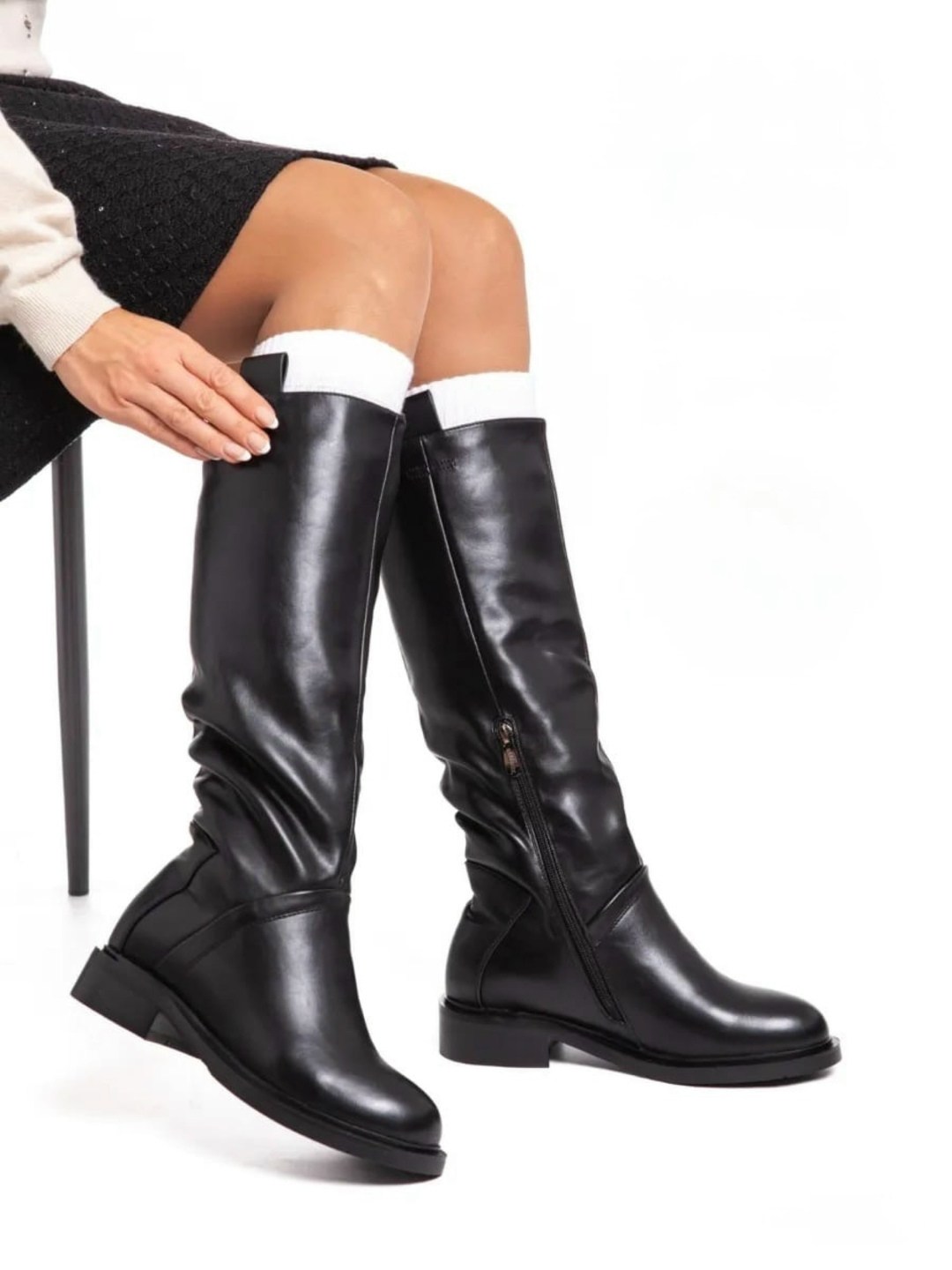 сапоги зимние женские,зимние сапоги кожаные увеличенной полноты ascalini,женские черные сапоги ascalini,сапоги женские,демисезонные женские сапоги