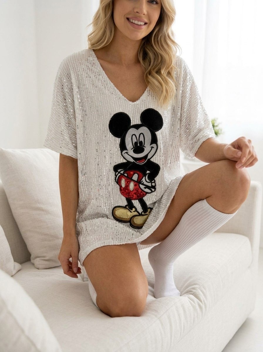 одежда для сна,пижама для женщин,пижама женская,девушка,ночнушка микки маус