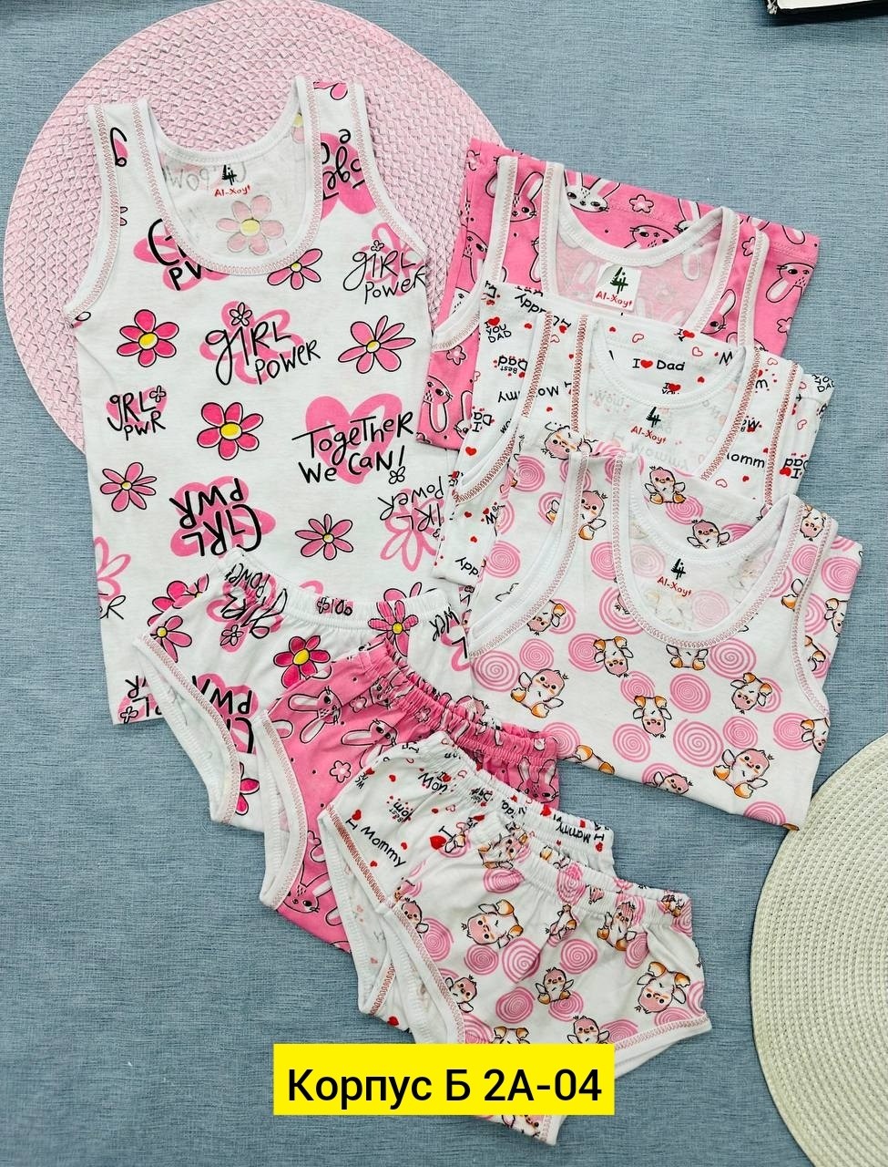 комплект нижнего белья для девочек,комплект белья для малыша,комплект майка и трусы для девочек,белье детское комплект,детский комплект майка и трусы