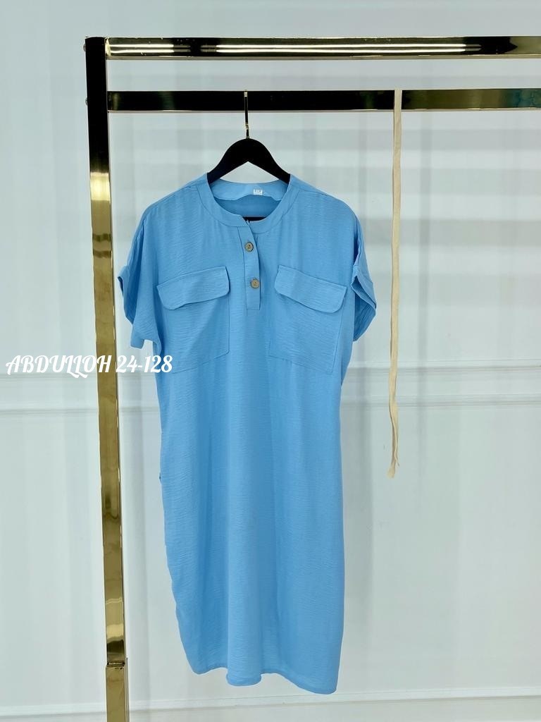 летнее платье женское,платье женская,платье большие размеры,платье-рубашка,платье голубое