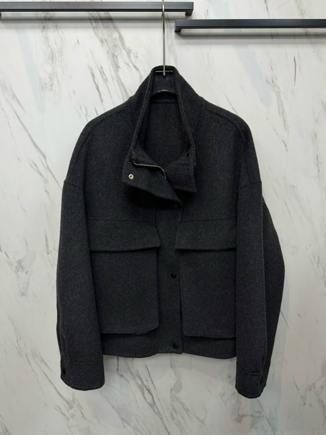 пальто полупальто,полупальто,темно-серое пальто-пиджак с утепленным жилетом,куртка женская