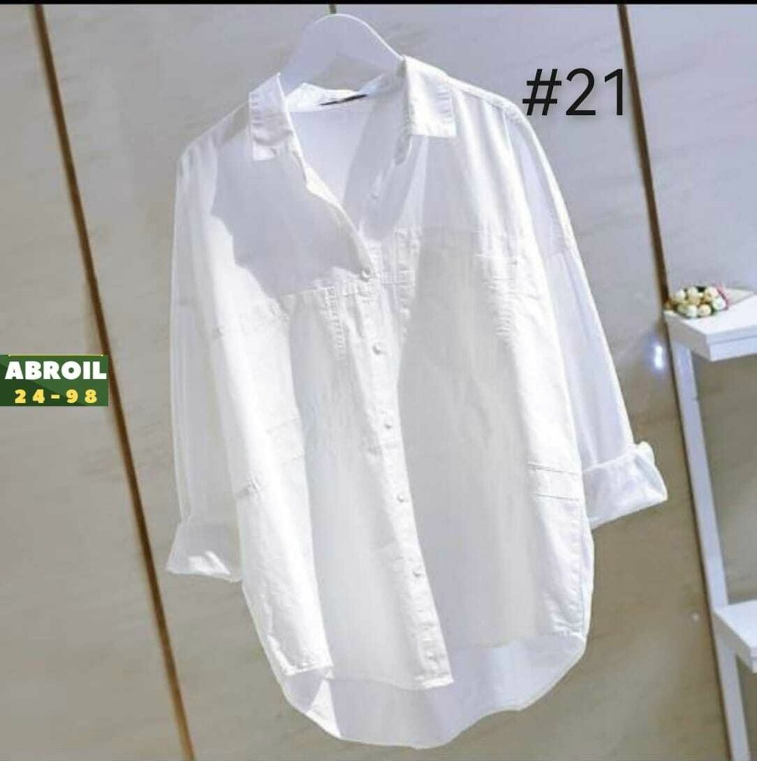 белая хлопковая рубашка,белая рубашка женская,женские повседневные белые рубашки,повседневная белая рубашка,рубашка оверсайз женская