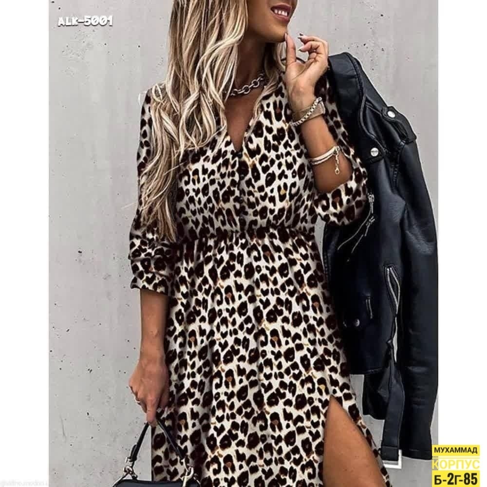 женское платье с леопардовым принтом,женское леопардовое платье,платье леопард,женское платье миди на запах с леопардовым принтом,платье леопардовое