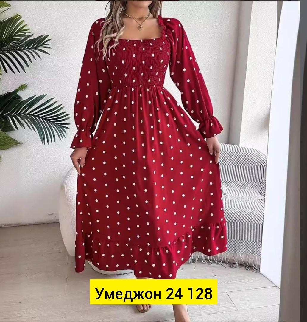 длинное платье в горошек,женские длинные платья,женское платье в горошек,платье женское,платье макси в горошек