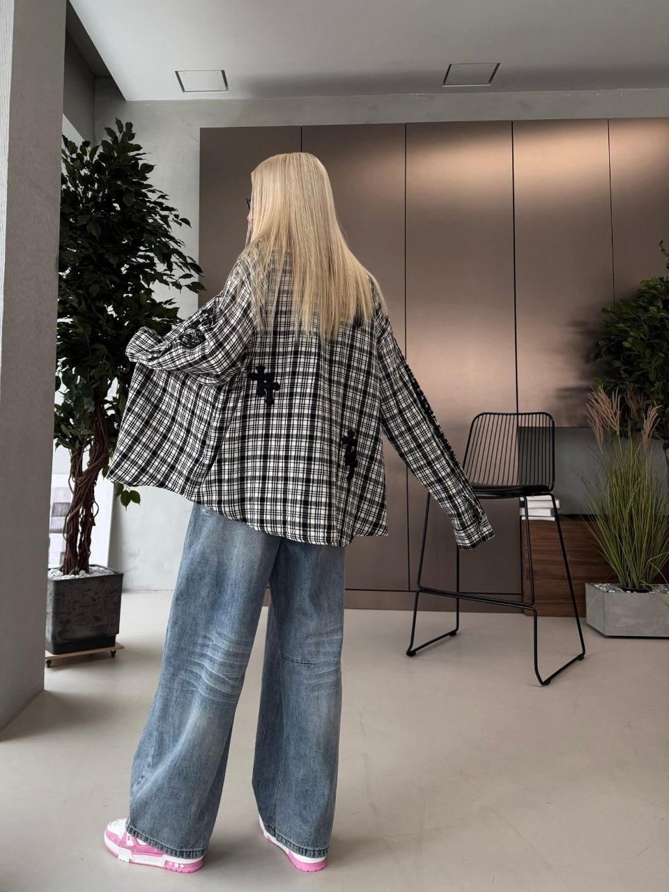 рубашка в клетку женская,женская рубашка оверсайз в клетку,стильная рубашка,рубашка в клетку,рубашка
