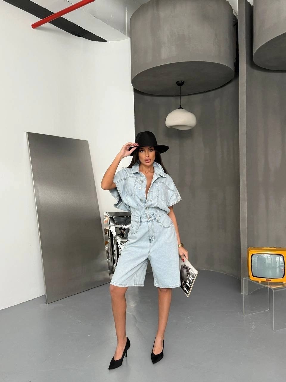 джинсовые комбинезоны,джинсовый комбинезон шорты,комбинезон летний с шортами джинсовый ella woman,джинсовый комбинезон женский,стильный джинсовый летний комбинезон с шортами