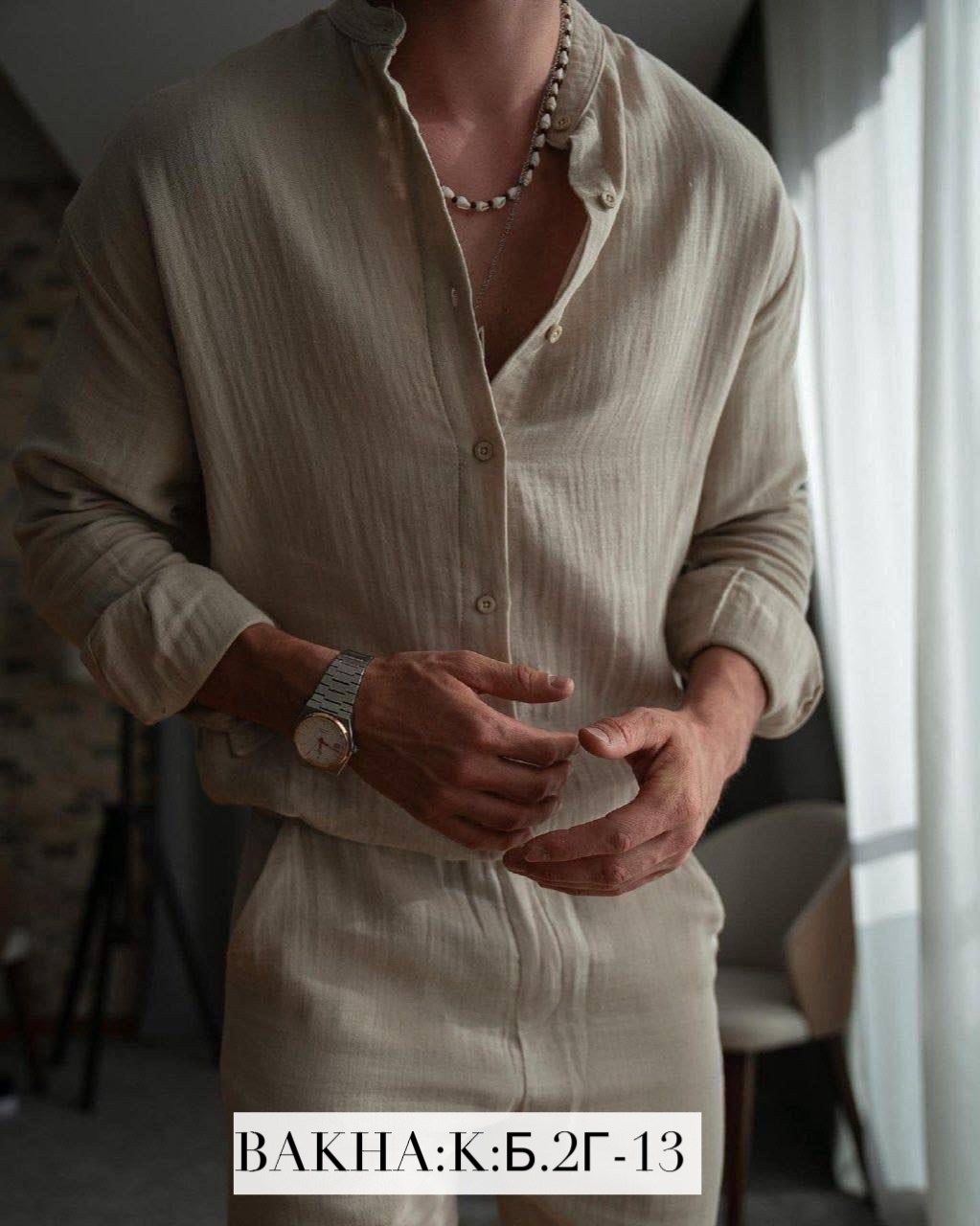 костюм из хлопка мужской,мужской костюм из муслина,летний костюм мужской льняной,костюм мужской,мужской костюм молочный