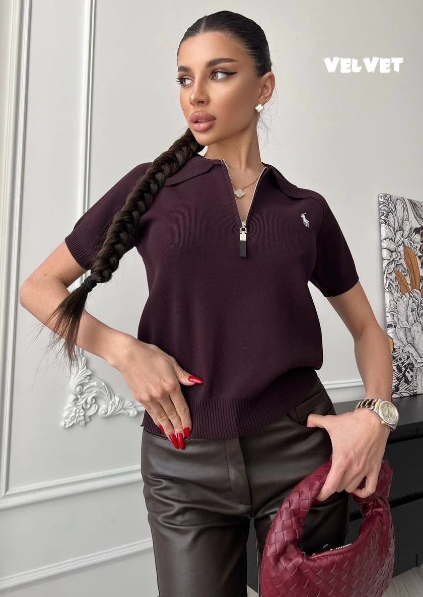 женская кофта,поло кофта,женская футболка поло,футболка на молнии поло с воротником