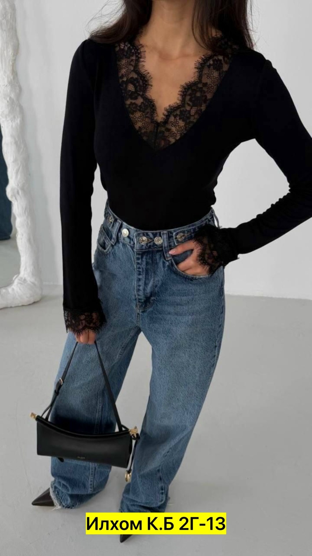 лонгслив с кружевом женский,блузы,блузки,черный облегающий топ в рубчик с v-образным вырезом с кружевной отделкой,одежда модная