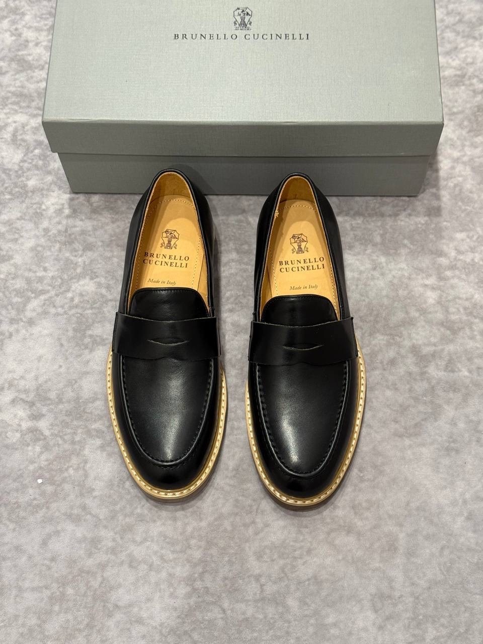 кожаные лоферы brunello cucinelli,лоферы brunello cucinelli,лоферы brunello cucinelli черный,лоферы мужские,