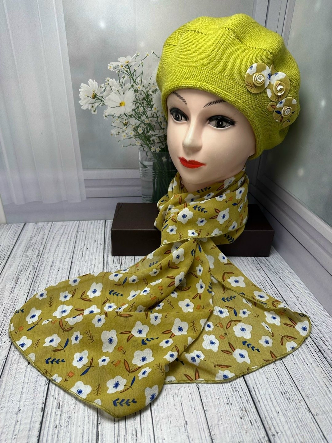 шарфы для женщин,комплект берет с шарфом,шапка и платок,шапка для женщин,берет женский