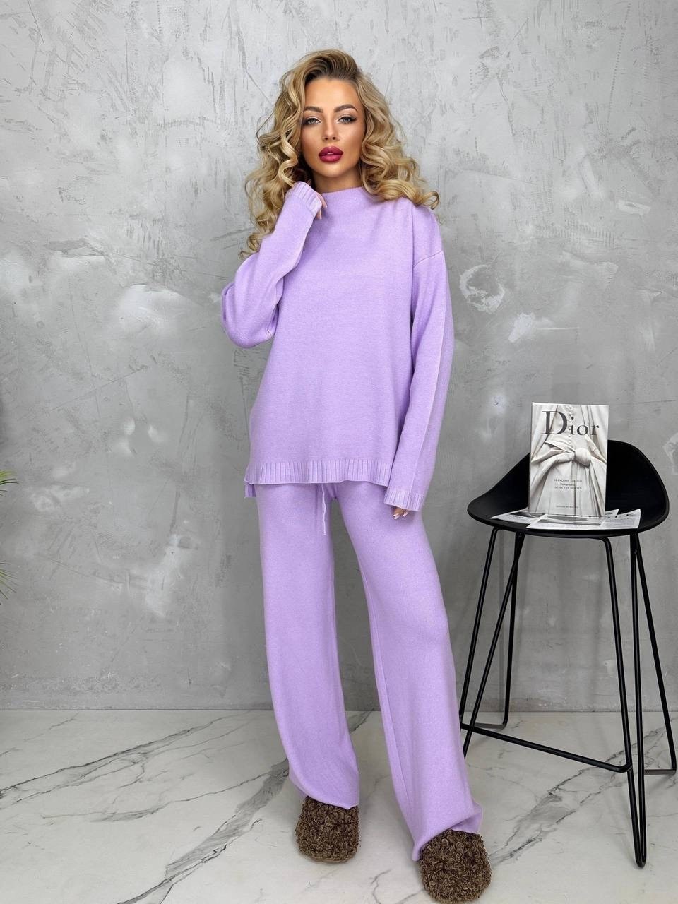 вязаный костюм с брюками палаццо,трикотажные костюмы,костюм с брюками,вязаные костюмы,женский трикотажный костюм
